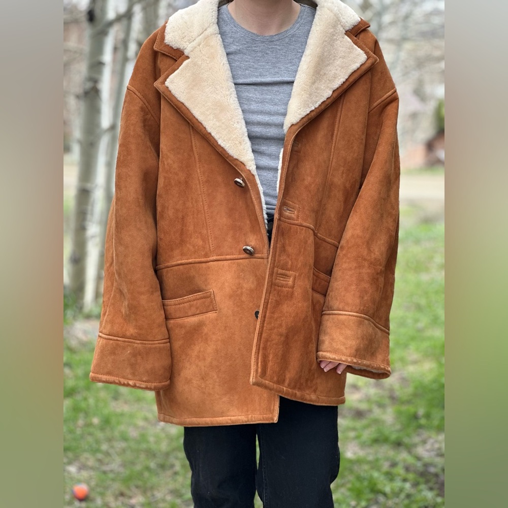 Vintage Hammer Lambskin Shearling Coat, Men’s 40